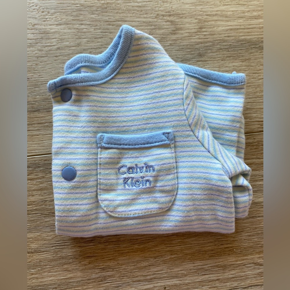🫐 Calvin Klein Striped Baby Button Up